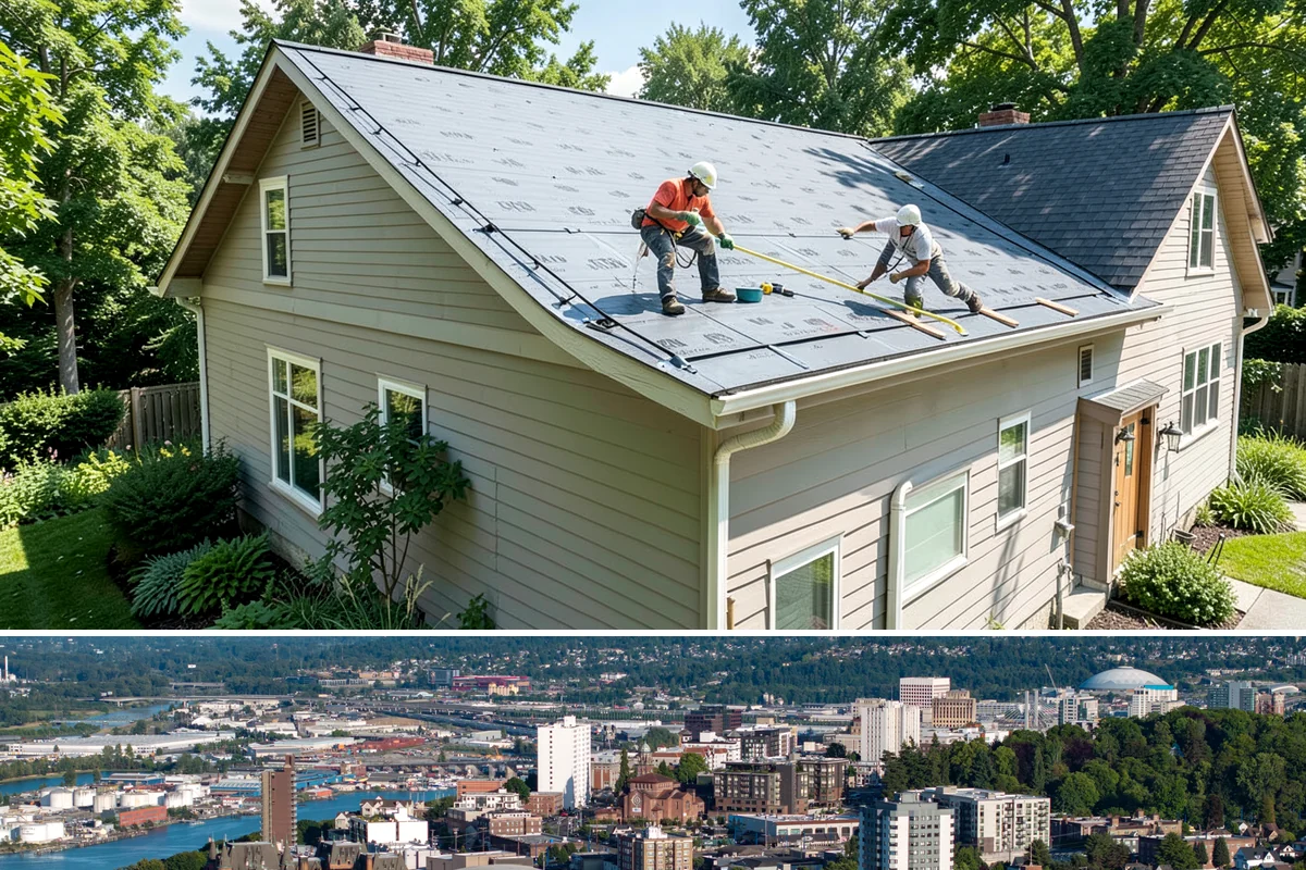 Bay Window Installation in Tacoma, Pierce County, WA - Because bay installations open the wall and add a small roof, we schedule them during drier spells to keep the structure...