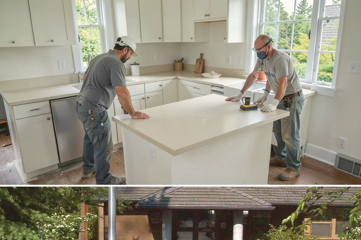 Bay Window Installation in Yarrow Point, King County, WA - Because bay installations open the wall and add a small roof, we schedule them during drier spells to keep the structure...
