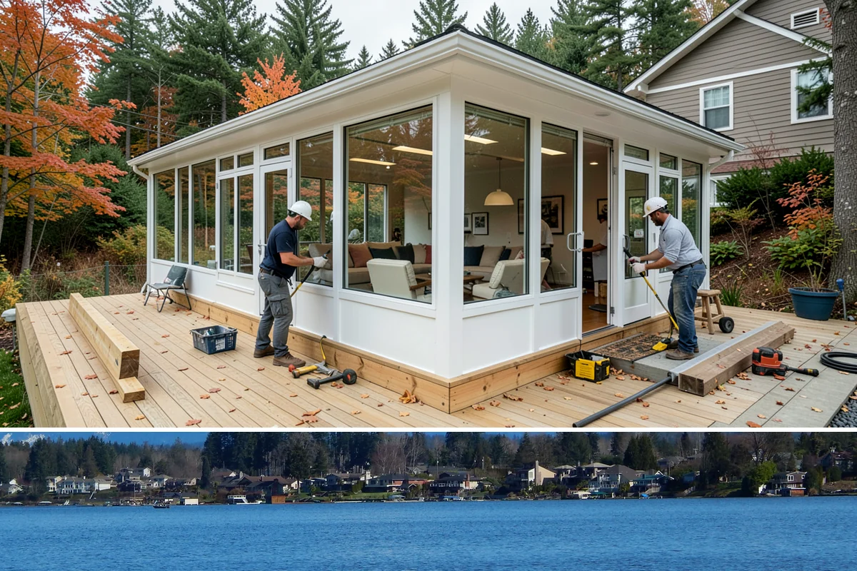 Beadboard Installation in Lake Stevens, Snohomish County, WA - Beadboard installs year-round indoors and is especially popular for warming up spaces during the wet PNW winter.