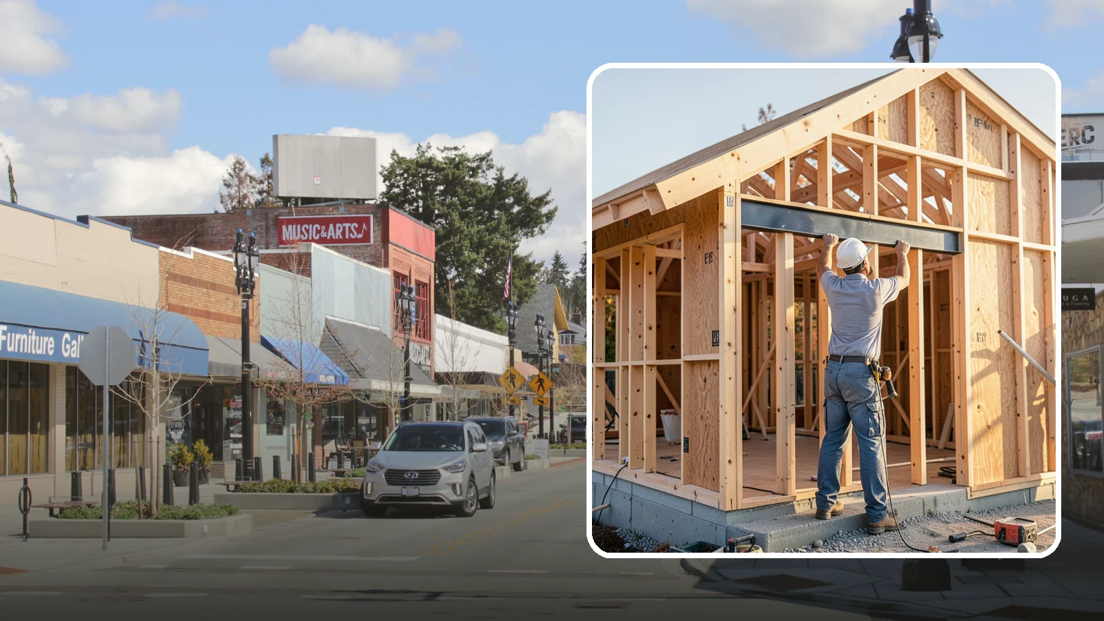Beam Installation in Bothell, King County, WA - Installing structural beams to carry loads when walls are opened or spans are widened.