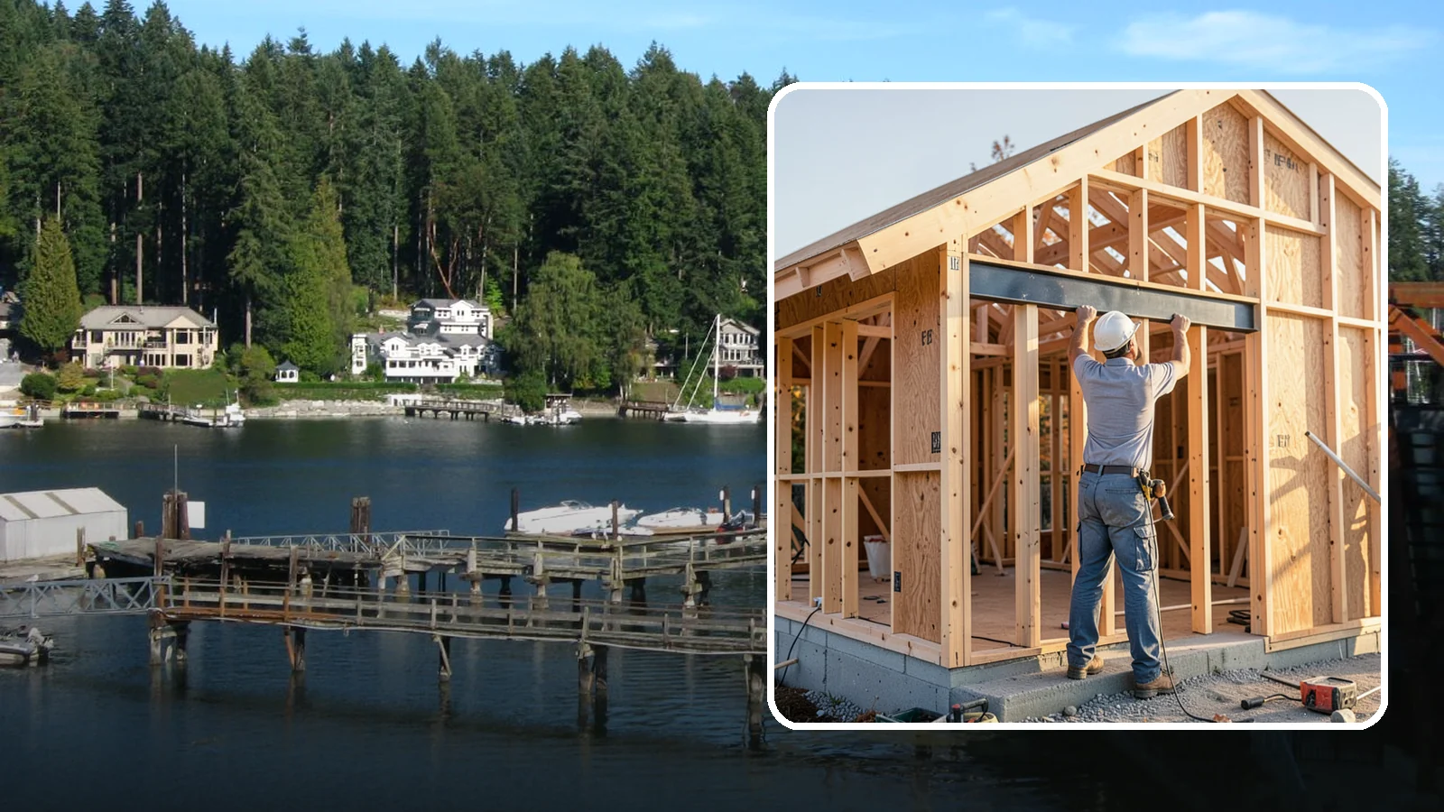 Beam Installation in Gig Harbor, Pierce County, WA - Installing structural beams to carry loads when walls are opened or spans are widened.