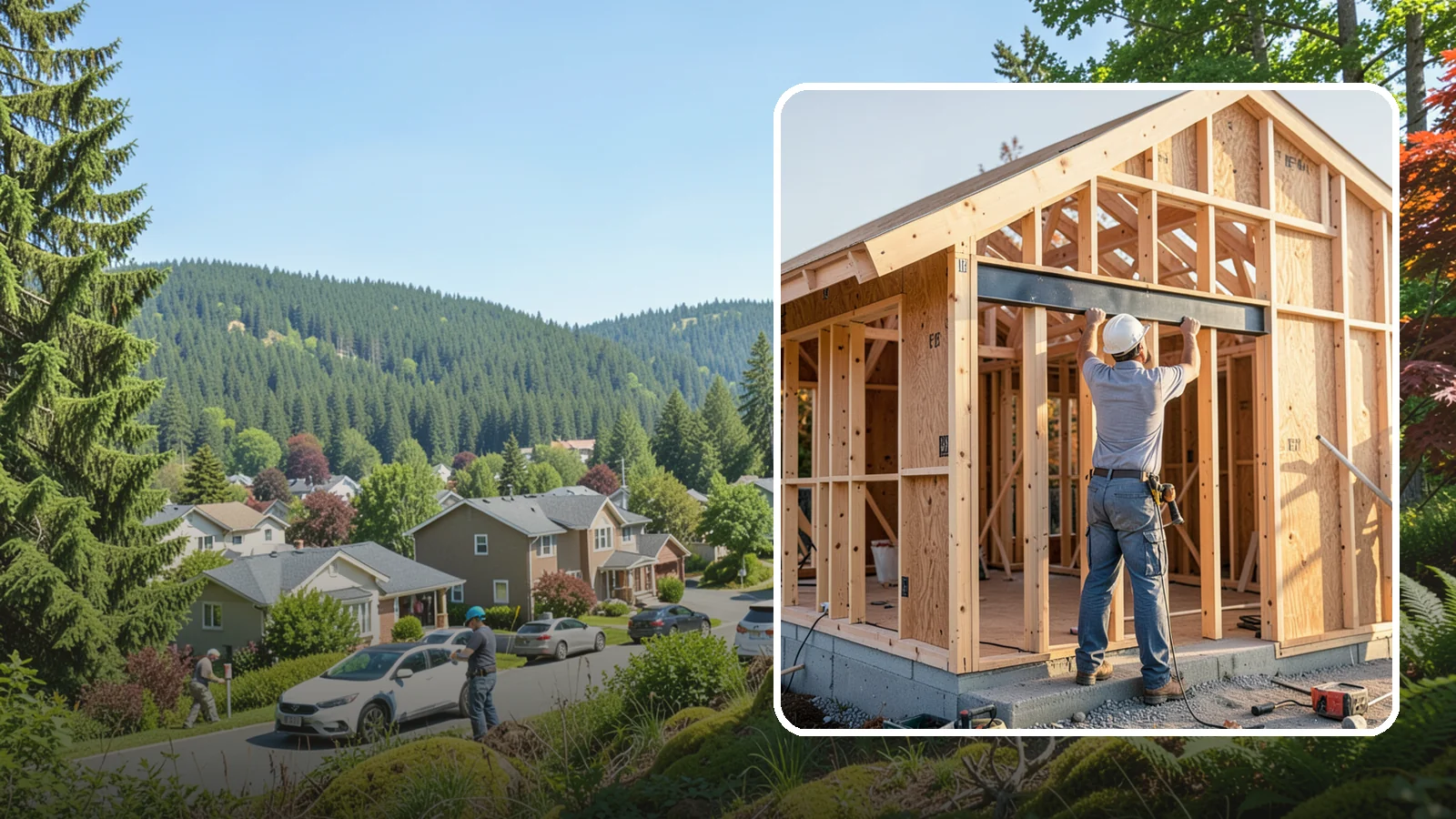 Beam Installation in Index, Snohomish County, WA - Installing structural beams to carry loads when walls are opened or spans are widened.