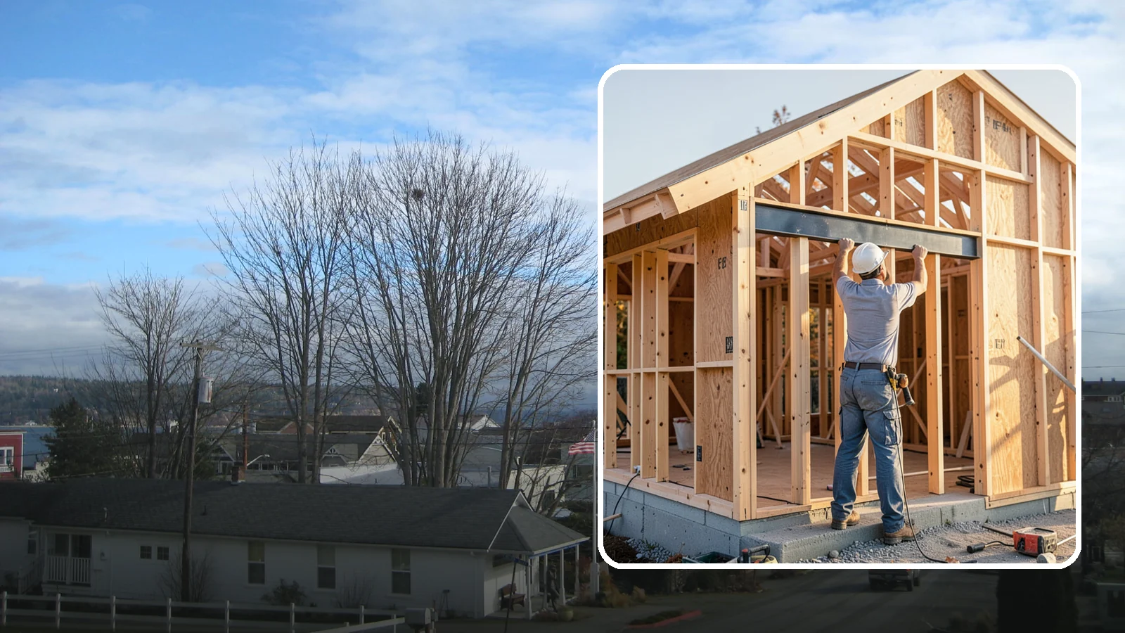 Beam Installation in Langley, Island County, WA - Installing structural beams to carry loads when walls are opened or spans are widened.