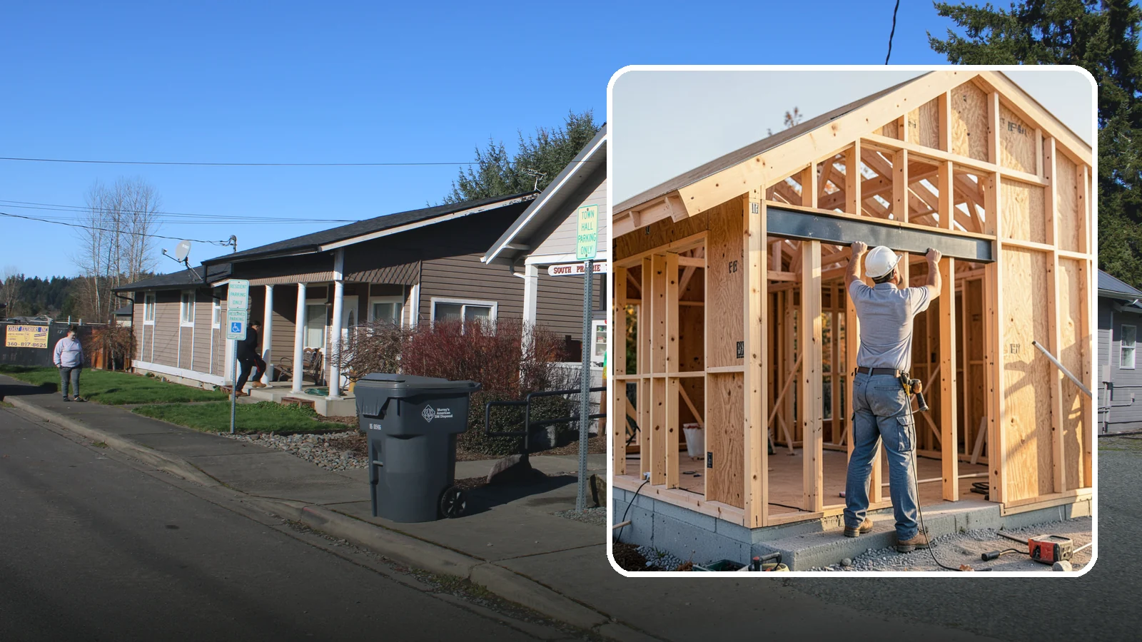 Beam Installation in South Prairie, Pierce County, WA - Installing structural beams to carry loads when walls are opened or spans are widened.