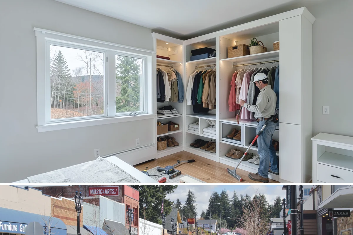 Bedroom Addition in Bothell, King County, WA - Exterior framing is best done in dry summer weather, with interior finishing suited to any season.