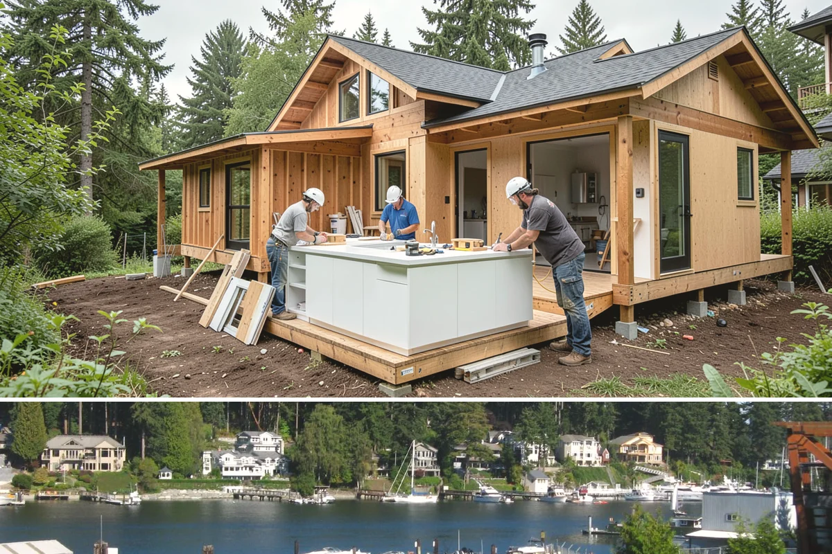 Bedroom Addition in Gig Harbor, Pierce County, WA - Exterior framing is best done in dry summer weather, with interior finishing suited to any season.