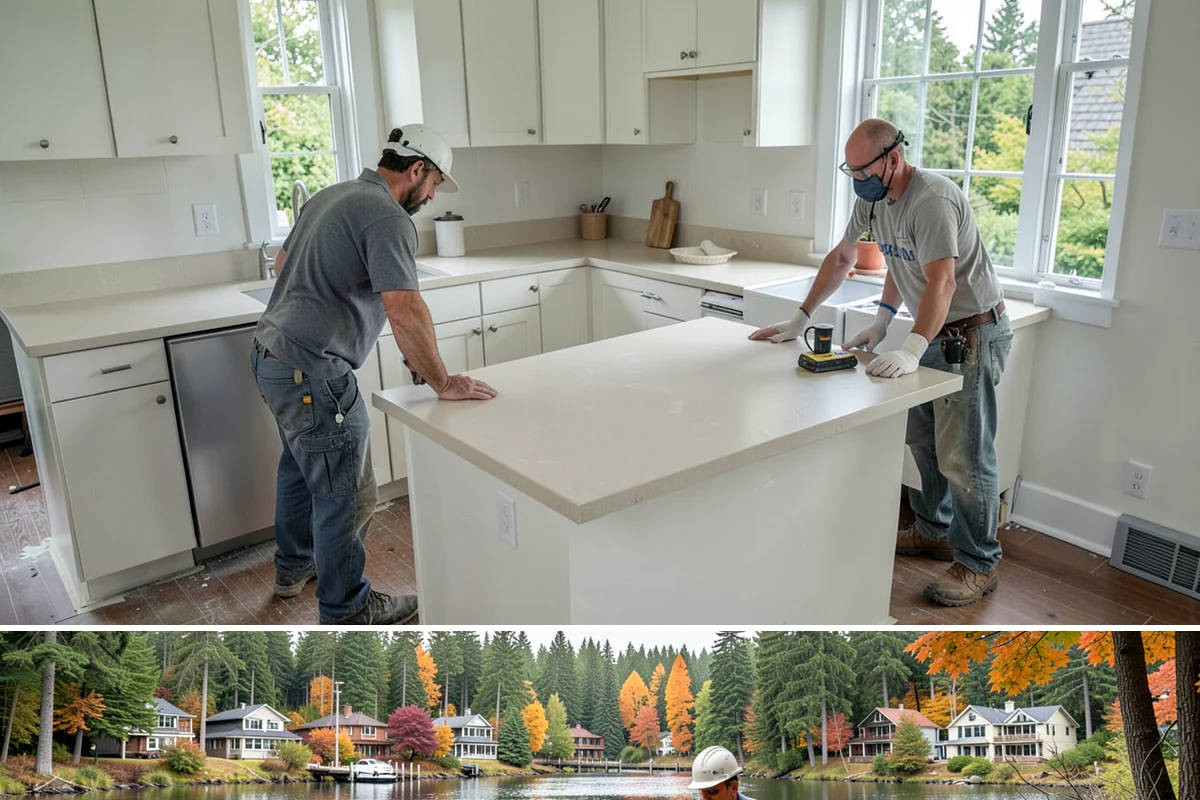 Bedroom Addition in La Conner, Skagit County, WA - Exterior framing is best done in dry summer weather, with interior finishing suited to any season.