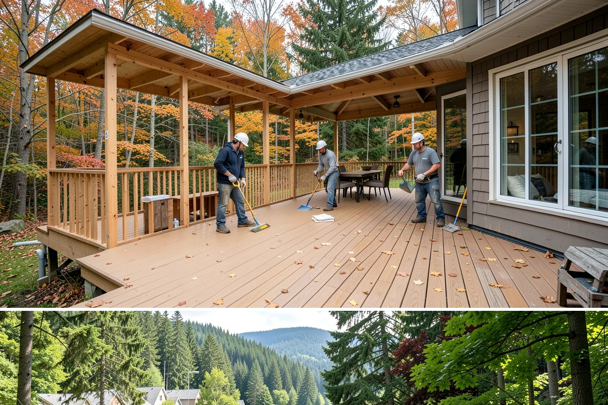 Bedroom Addition in Lake Forest Park, King County, WA - Exterior framing is best done in dry summer weather, with interior finishing suited to any season.