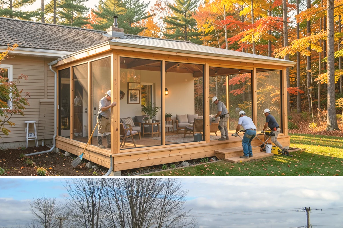 Bedroom Addition in Langley, Island County, WA - Exterior framing is best done in dry summer weather, with interior finishing suited to any season.