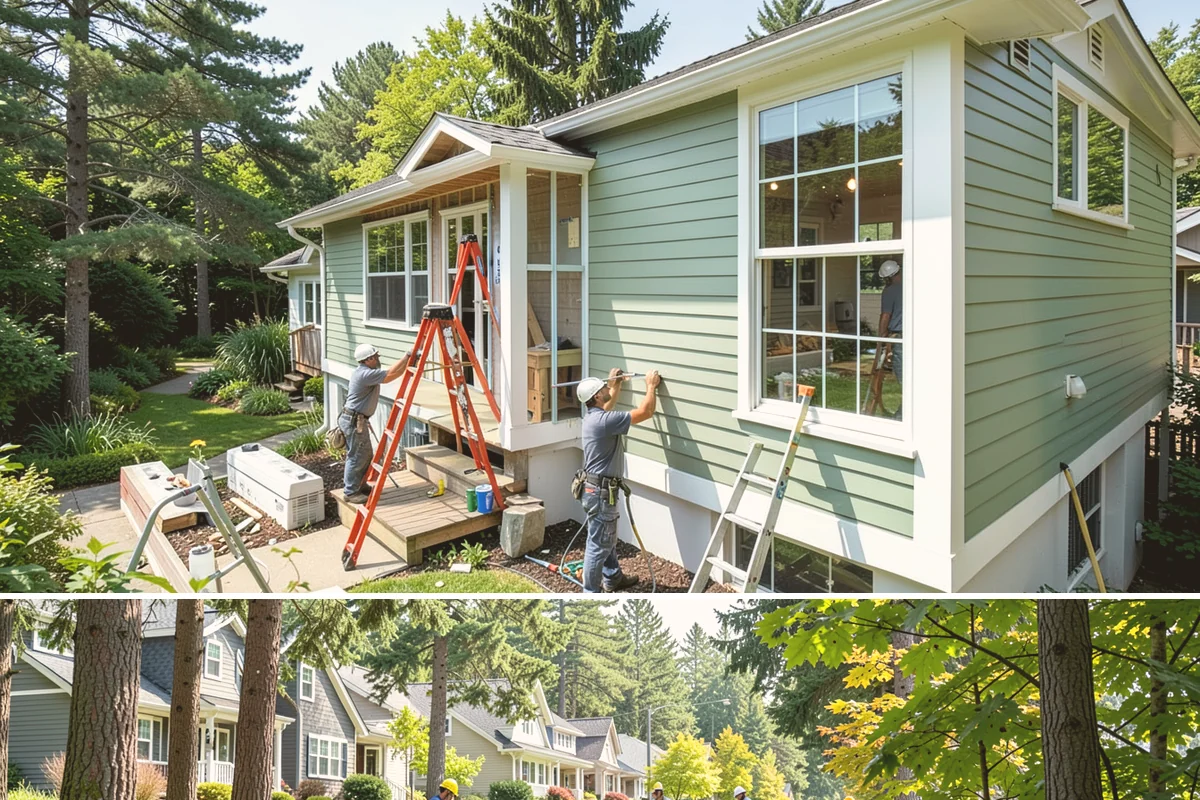 Bedroom Addition in Normandy Park, King County, WA - Exterior framing is best done in dry summer weather, with interior finishing suited to any season.
