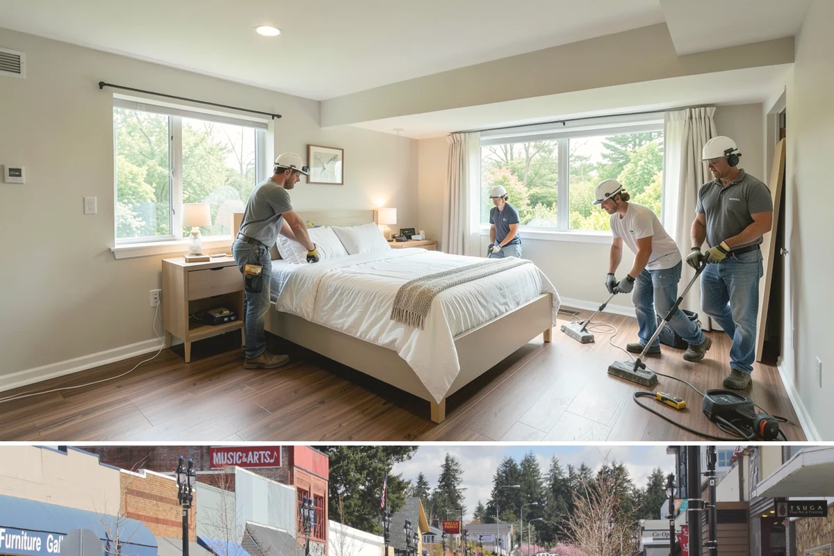 Bedroom Flooring Installation in Bothell, King County, WA - Bedroom floors can be installed any season, with fall a favorite time to add warmth before winter.