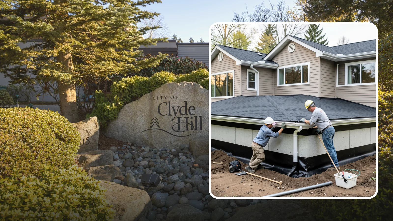 Below-Grade Waterproofing in Clyde Hill, King County, WA - Protecting foundation walls and floors that sit below ground from hydrostatic pressure and seepage.