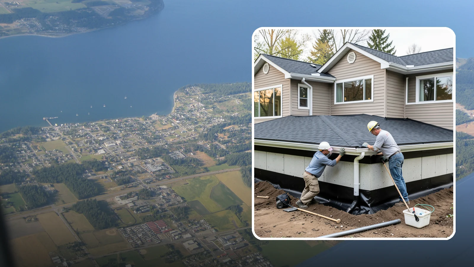Below-Grade Waterproofing in Coupeville, Island County, WA - Protecting foundation walls and floors that sit below ground from hydrostatic pressure and seepage.
