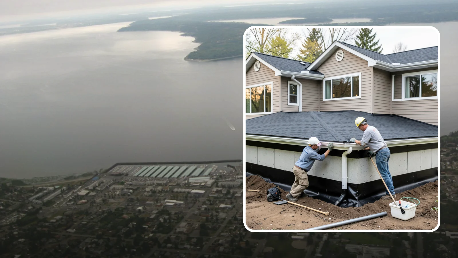 Below-Grade Waterproofing in Des Moines, King County, WA - Protecting foundation walls and floors that sit below ground from hydrostatic pressure and seepage.