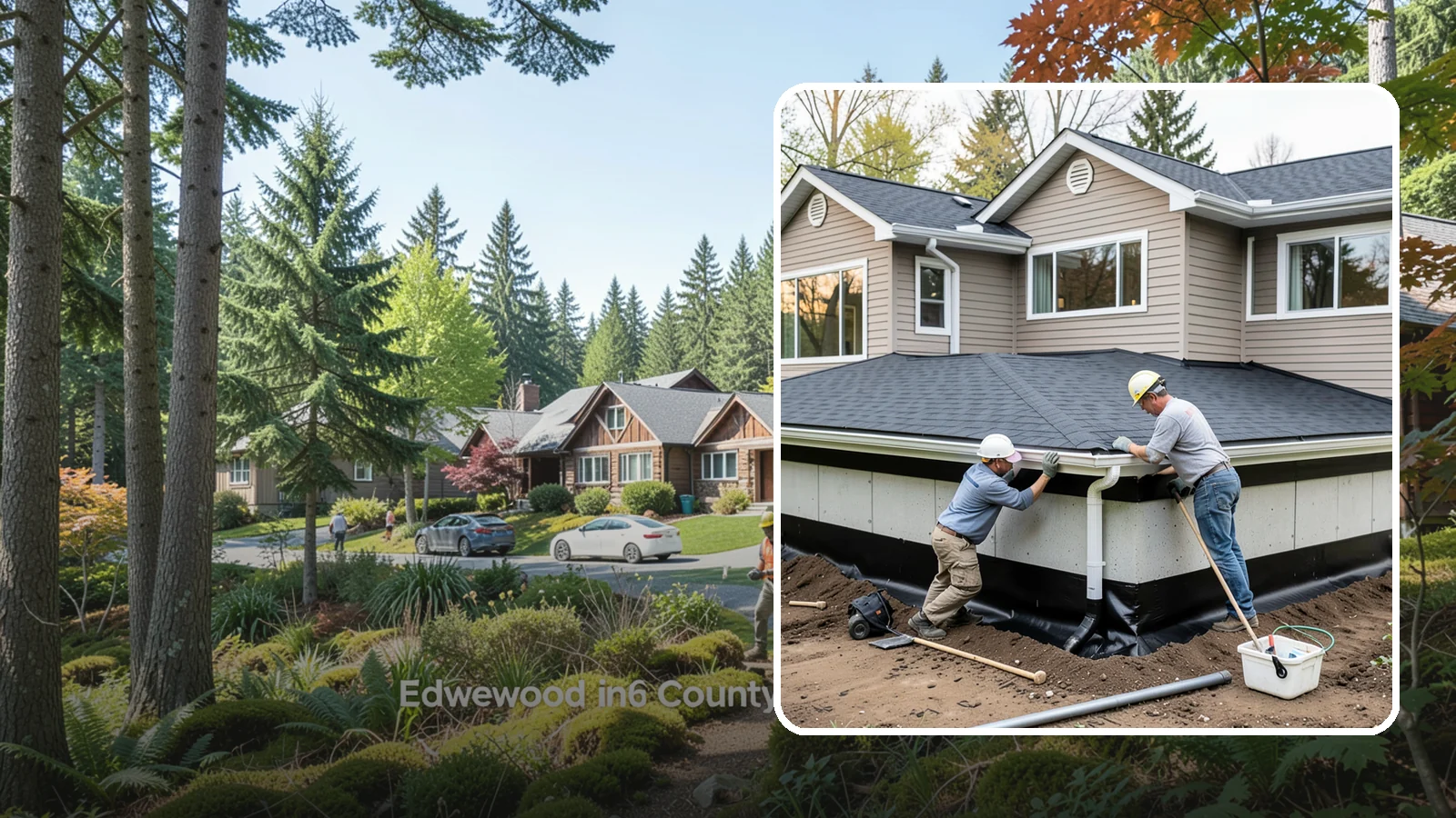 Below-Grade Waterproofing in Edgewood, Pierce County, WA - Protecting foundation walls and floors that sit below ground from hydrostatic pressure and seepage.