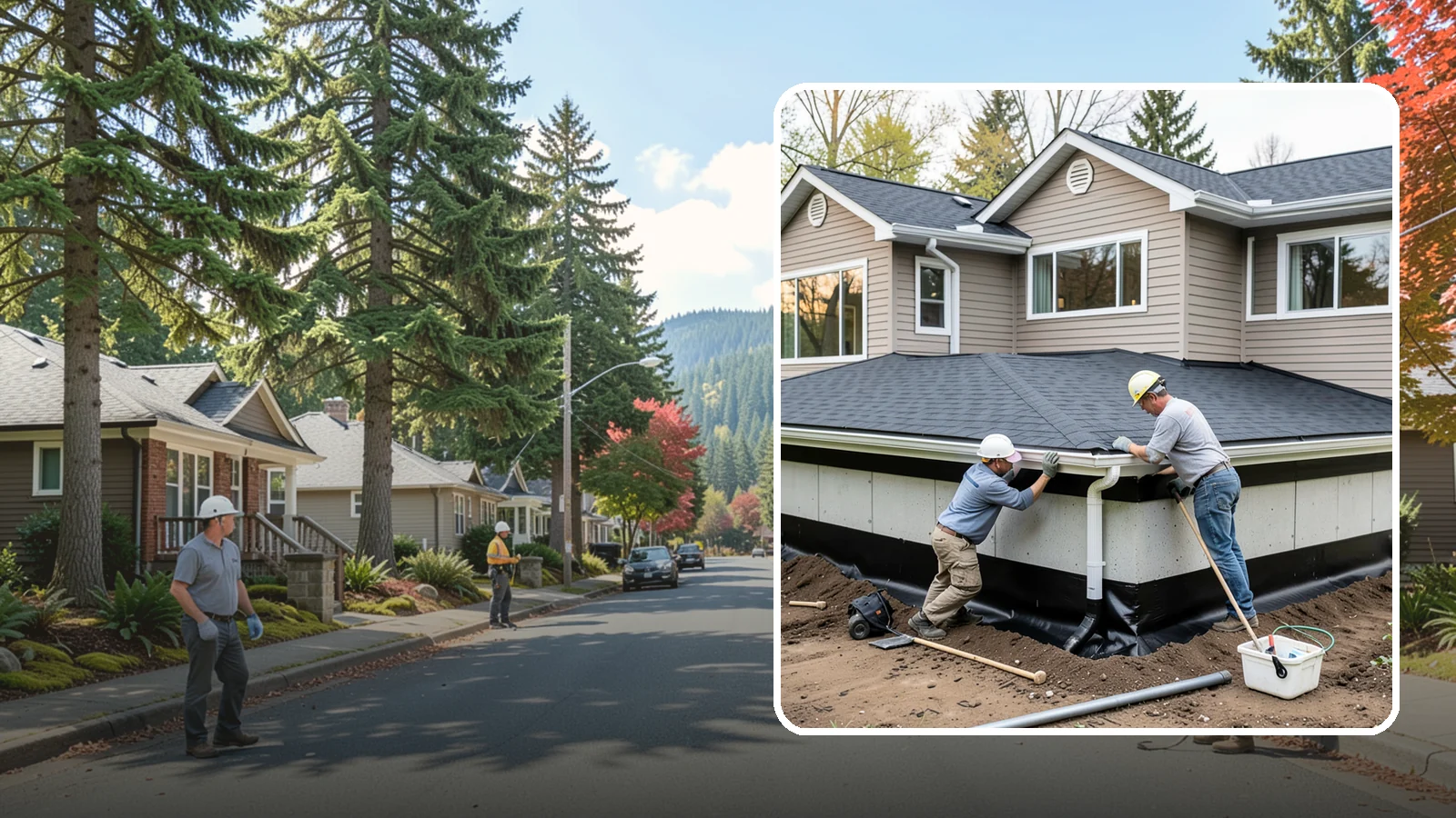 Below-Grade Waterproofing in Hunts Point, King County, WA - Protecting foundation walls and floors that sit below ground from hydrostatic pressure and seepage.