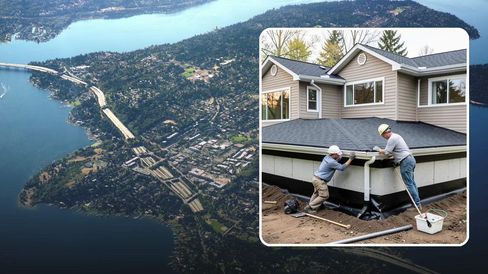 Below-Grade Waterproofing in Mercer Island, King County, WA - Protecting foundation walls and floors that sit below ground from hydrostatic pressure and seepage.