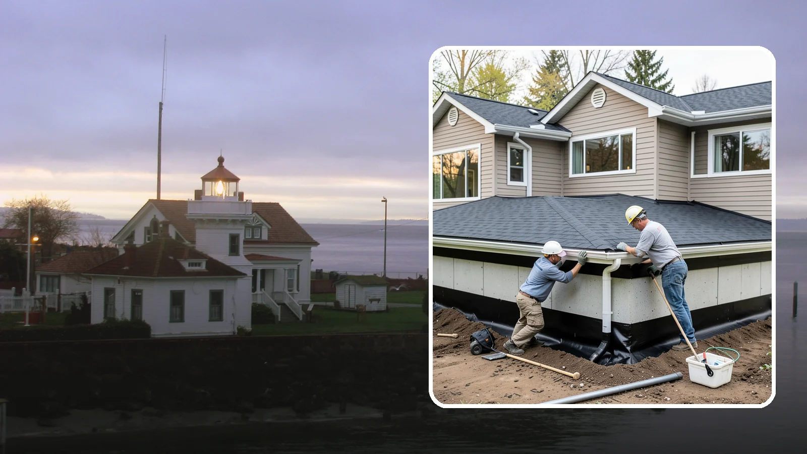 Below-Grade Waterproofing in Mukilteo, Snohomish County, WA - Protecting foundation walls and floors that sit below ground from hydrostatic pressure and seepage.