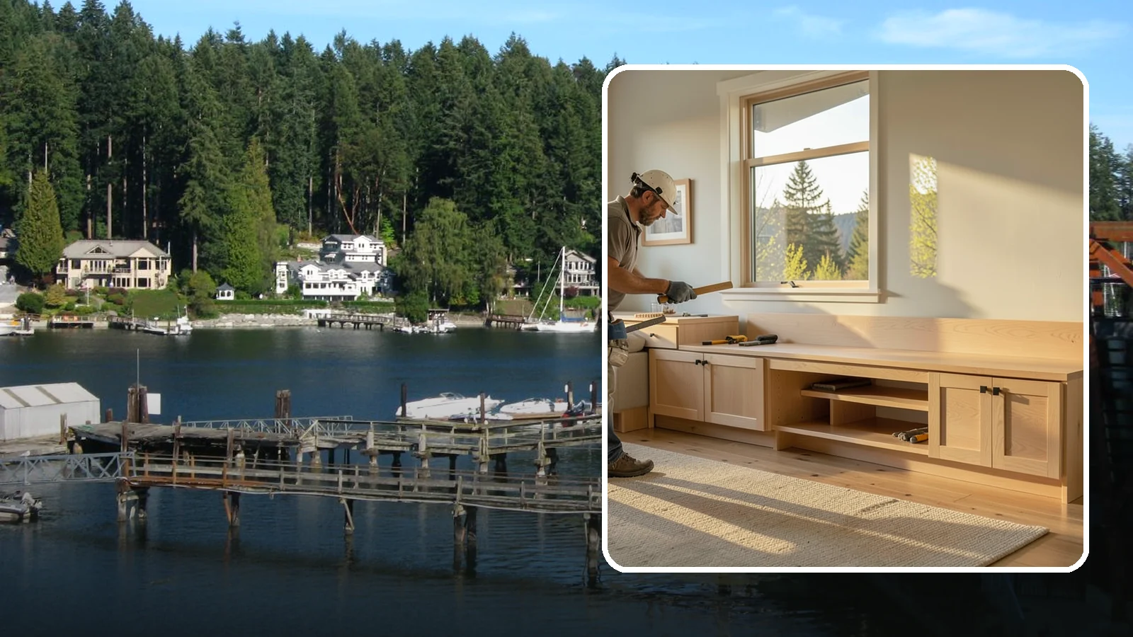Bench Seat Construction in Gig Harbor, Pierce County, WA - Sturdy built-in bench seating that adds comfortable, space-smart seating with storage where you need it.