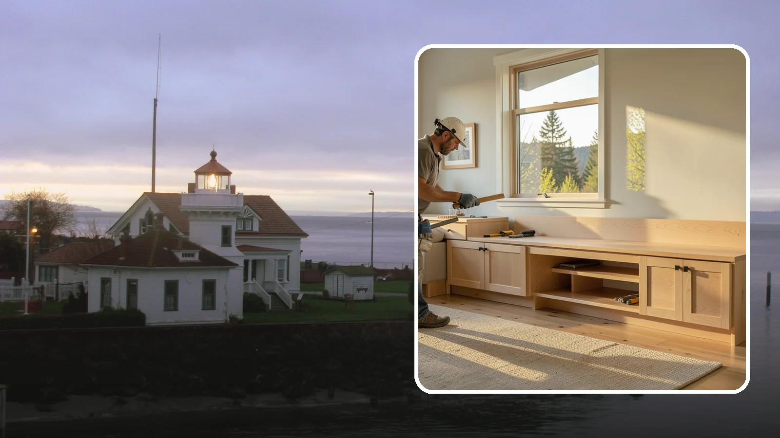 Bench Seat Construction in Mukilteo, Snohomish County, WA - Sturdy built-in bench seating that adds comfortable, space-smart seating with storage where you need it.
