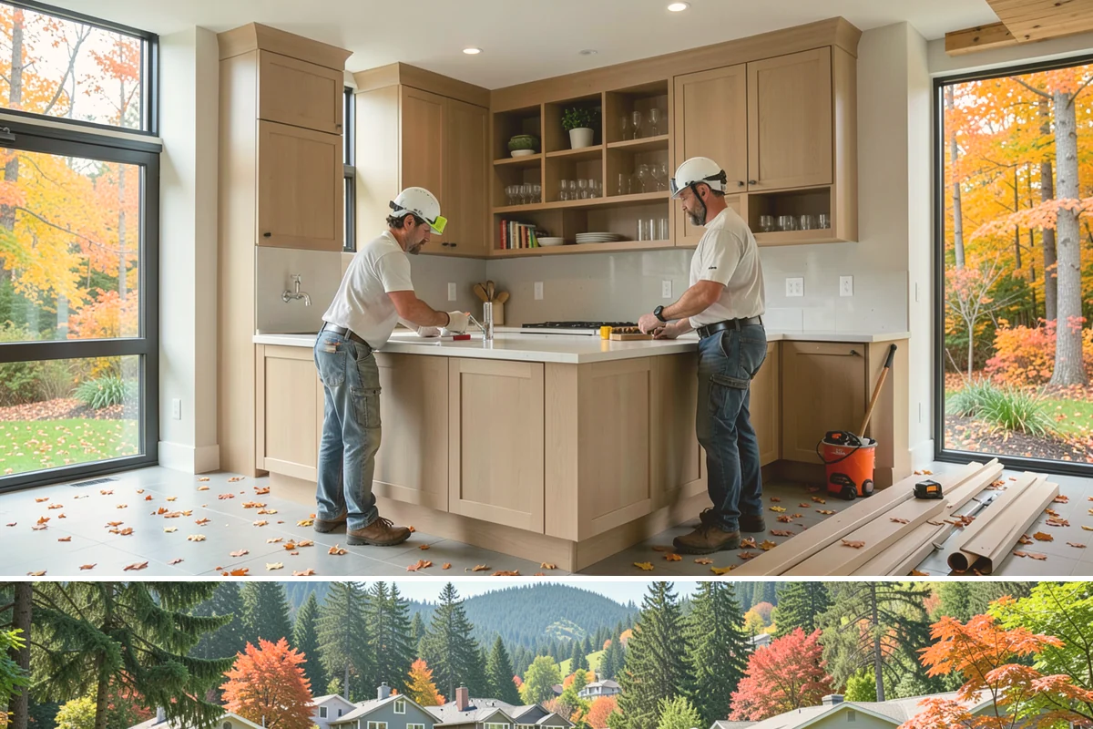 Beverage Station Installation in Fircrest, Pierce County, WA - Adding utilities makes spring or an active remodel window the ideal time to build a beverage station.