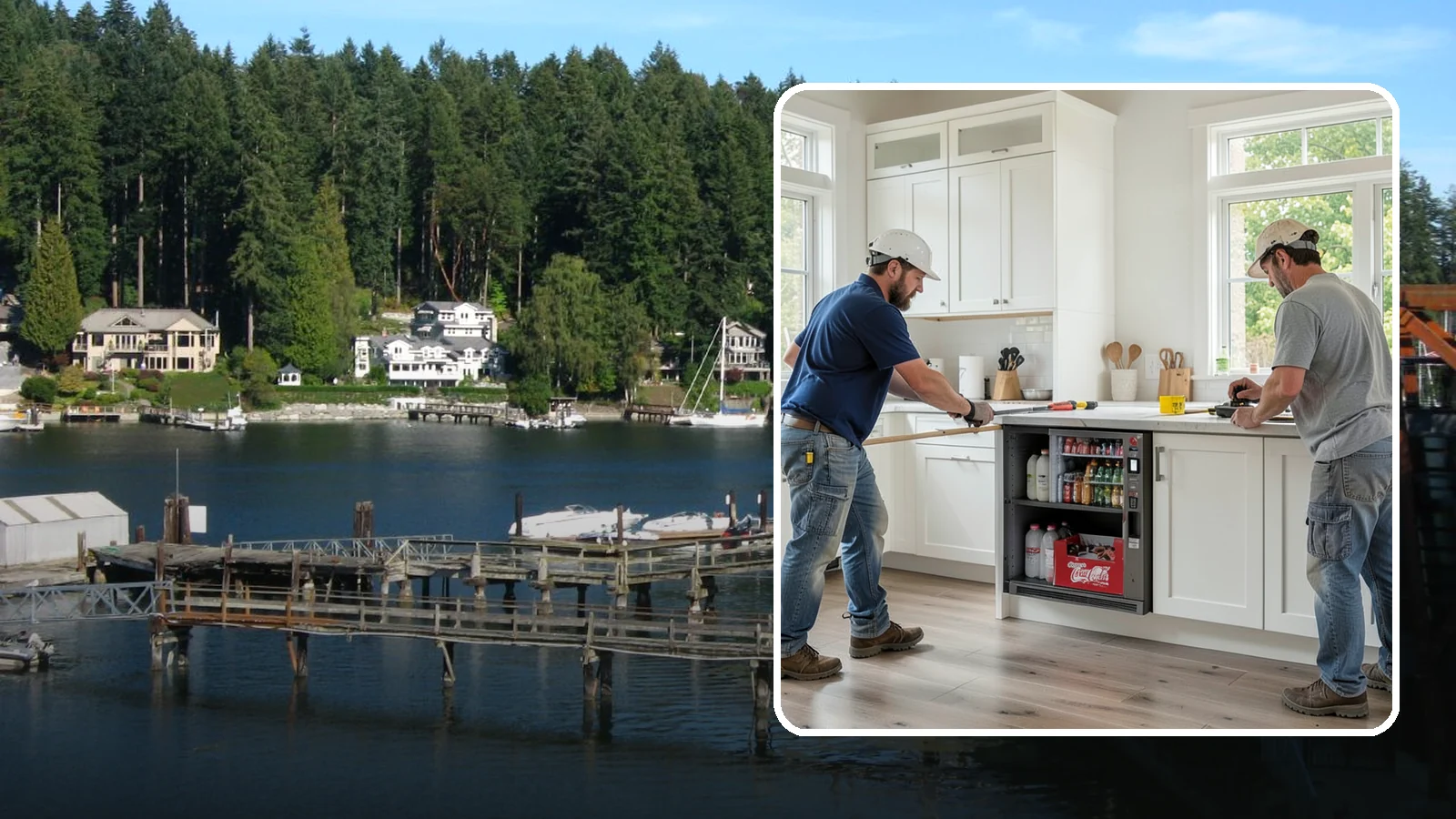 Beverage Station Installation in Gig Harbor, Pierce County, WA - Creating a dedicated beverage station with counter space, storage, and often a small sink or fridge for drinks.