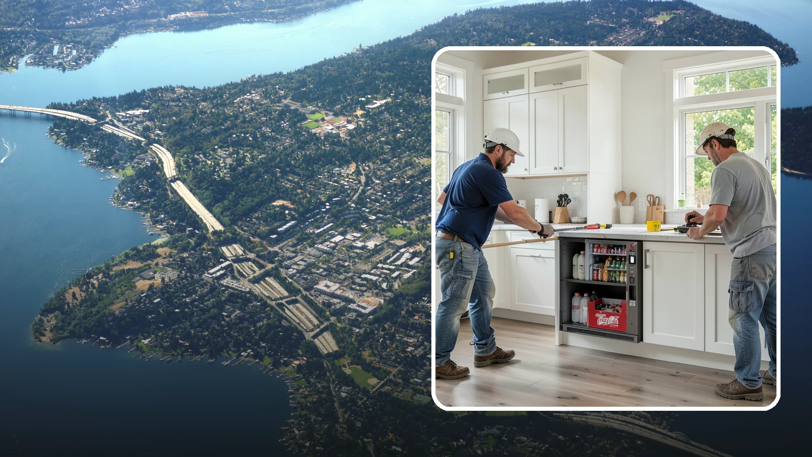 Beverage Station Installation in Mercer Island, King County, WA - Creating a dedicated beverage station with counter space, storage, and often a small sink or fridge for drinks.