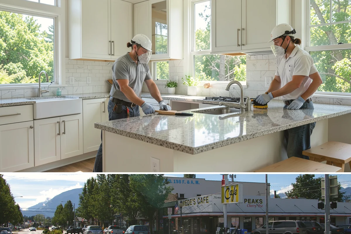 Beverage Station Installation in North Bend, King County, WA - Adding utilities makes spring or an active remodel window the ideal time to build a beverage station.