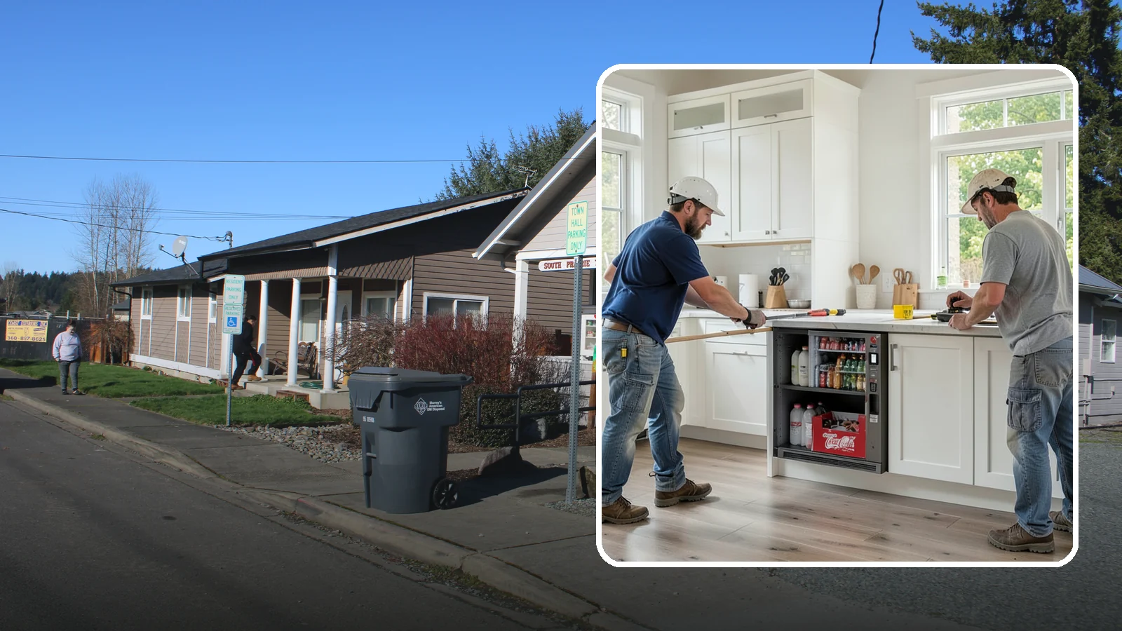 Beverage Station Installation in South Prairie, Pierce County, WA - Creating a dedicated beverage station with counter space, storage, and often a small sink or fridge for drinks.