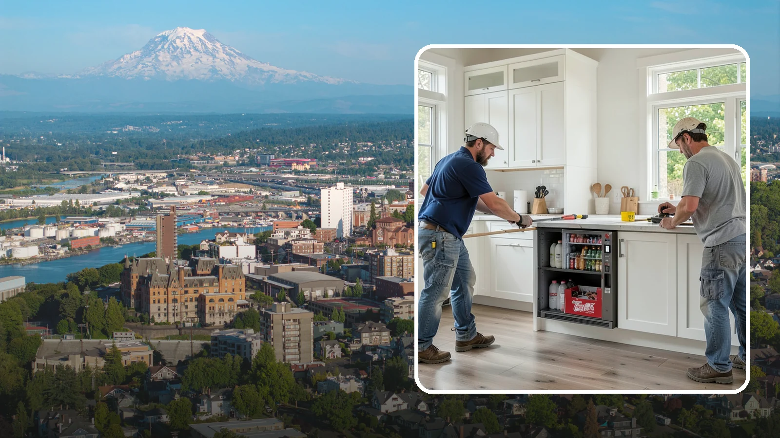 Beverage Station Installation in Tacoma, Pierce County, WA - Creating a dedicated beverage station with counter space, storage, and often a small sink or fridge for drinks.