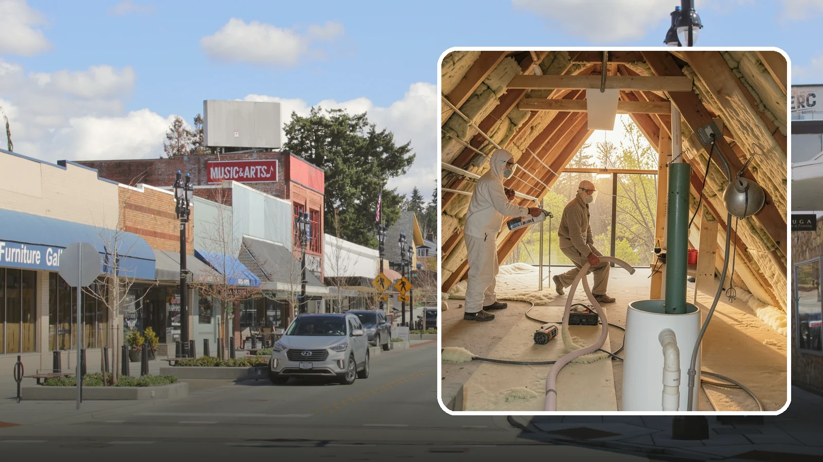 Blown-In Insulation in Bothell, King County, WA - We install blown-in insulation that fills attics and cavities with a seamless, gap-free thermal blanket.