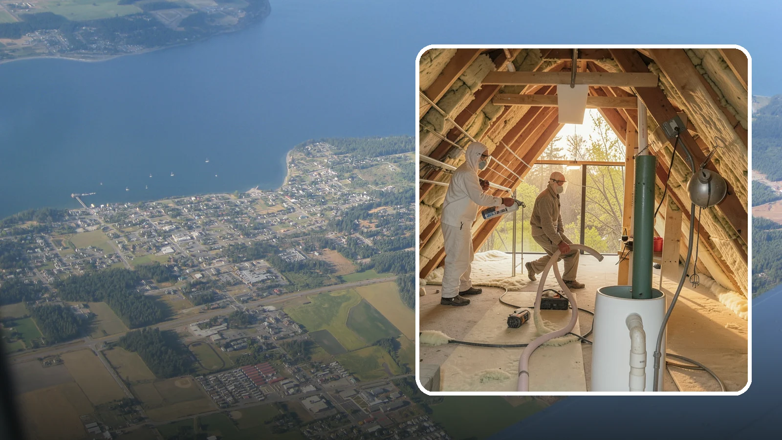 Blown-In Insulation in Coupeville, Island County, WA - We install blown-in insulation that fills attics and cavities with a seamless, gap-free thermal blanket.