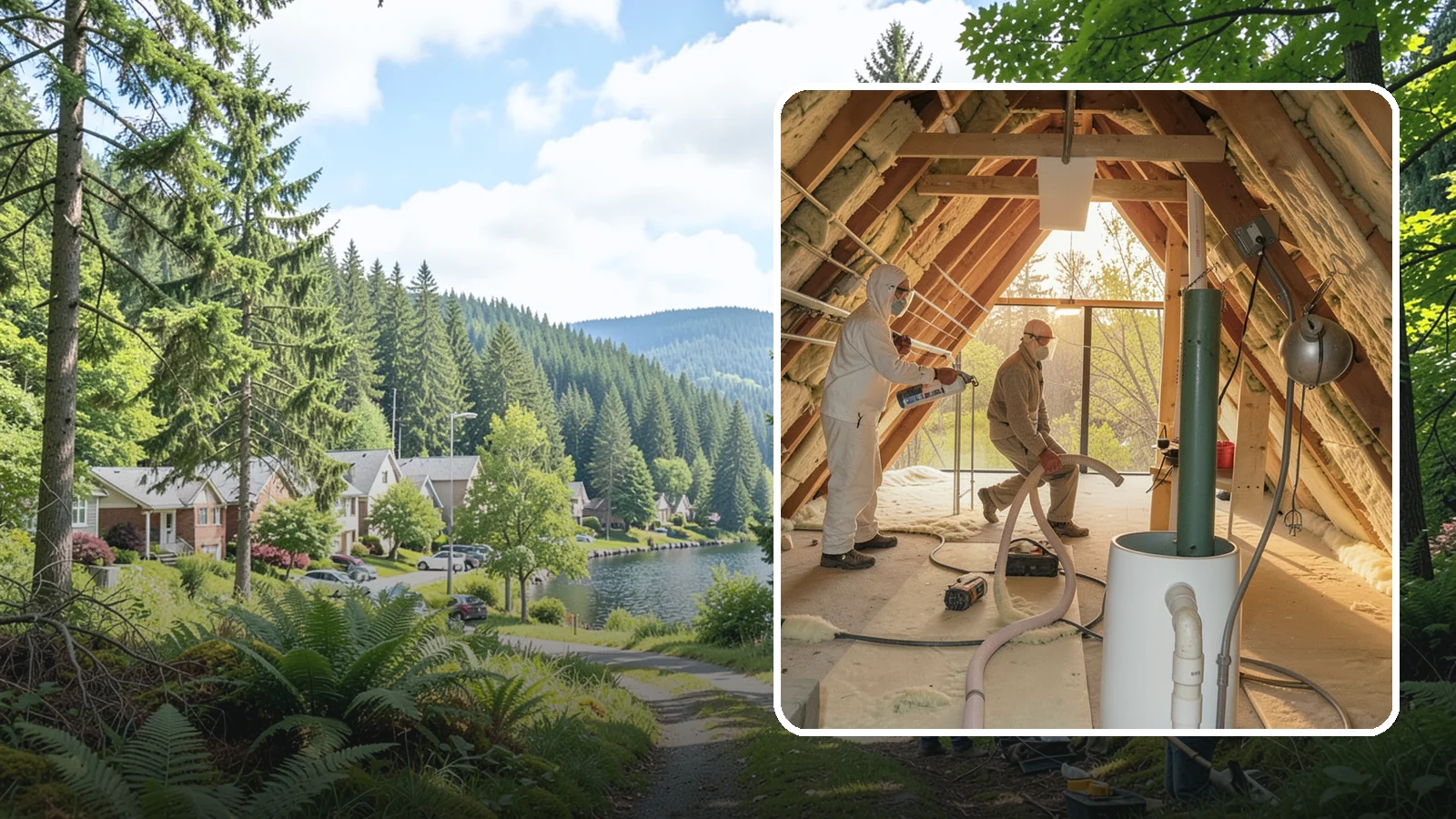 Blown-In Insulation in Lake Forest Park, King County, WA - We install blown-in insulation that fills attics and cavities with a seamless, gap-free thermal blanket.