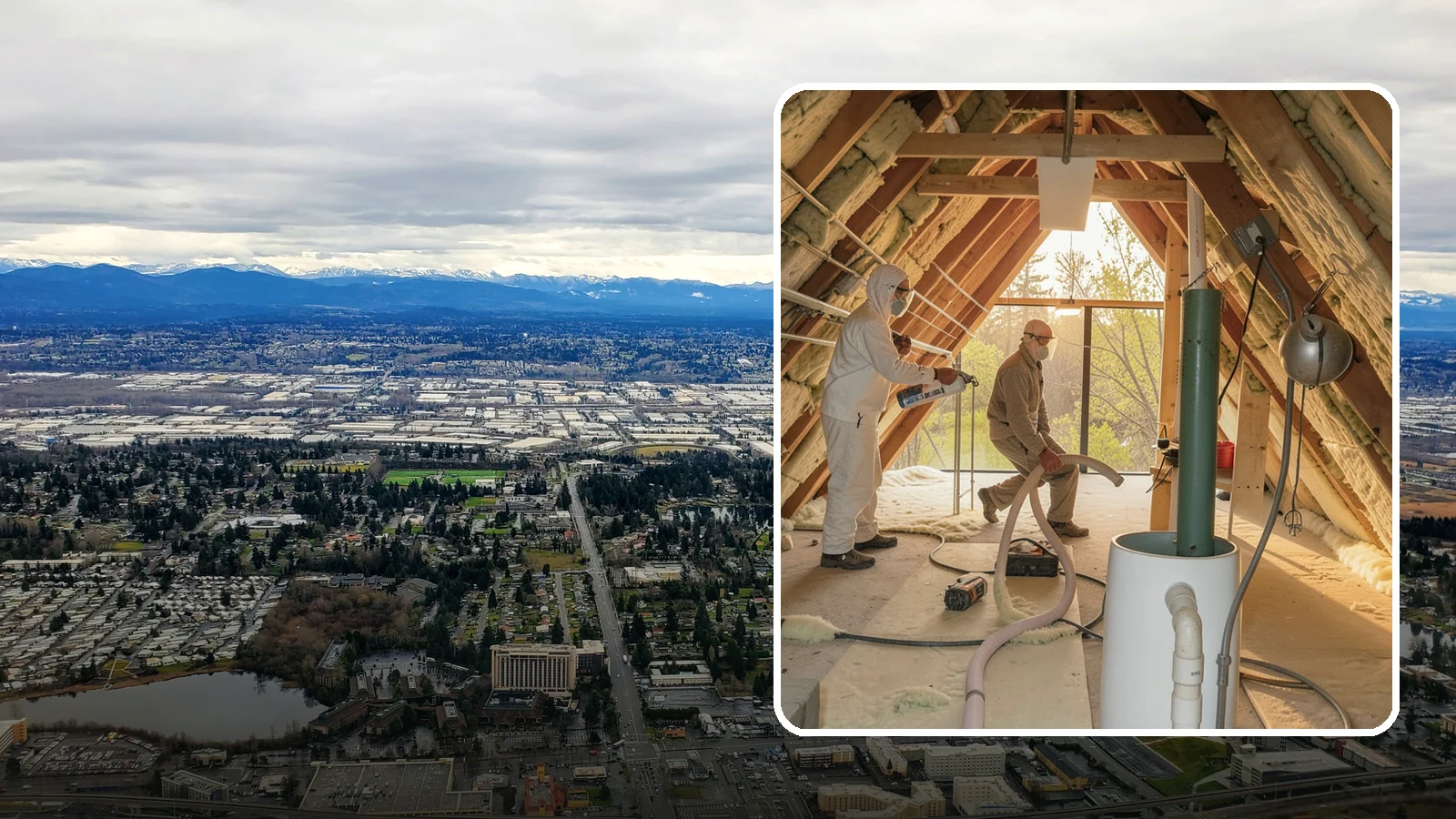 Blown-In Insulation in SeaTac, King County, WA - We install blown-in insulation that fills attics and cavities with a seamless, gap-free thermal blanket.