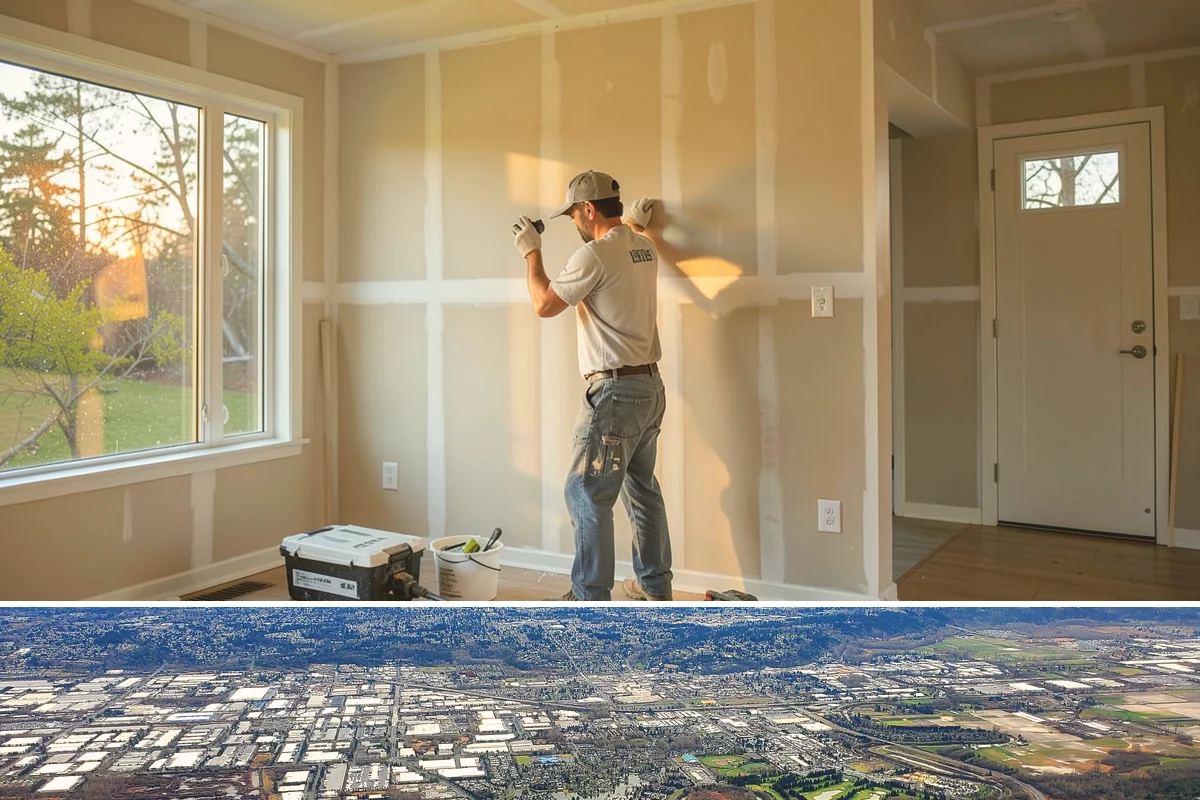 Board and Batten Installation in Kent, King County, WA - This interior wall treatment installs on schedule in any season and is well suited to rainy-day PNW remodels.