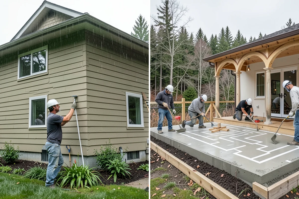 Board and Batten Siding in Concrete, Skagit County, WA - Choose material, board width, and batten spacing