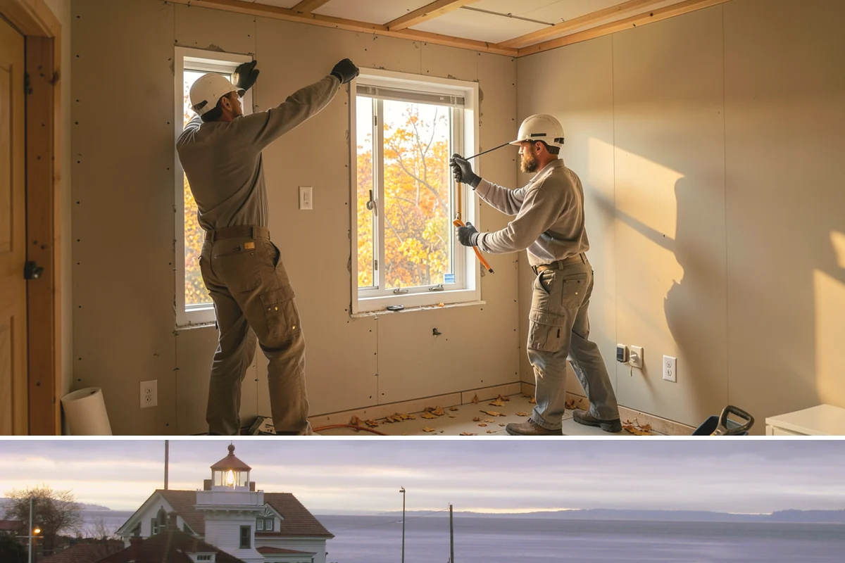 Bonus Room Finishing in Mukilteo, Snohomish County, WA - Bonus room finishing is interior work that keeps crews productive through the wet fall and winter.