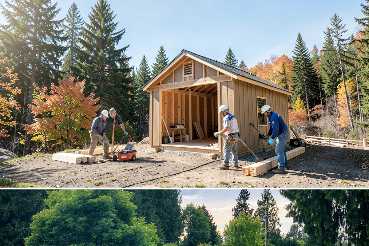 Boulder Retaining Wall in Bonney Lake, Pierce County, WA - Summer and early fall provide the firm, dry ground that heavy boulder placement and base work require.