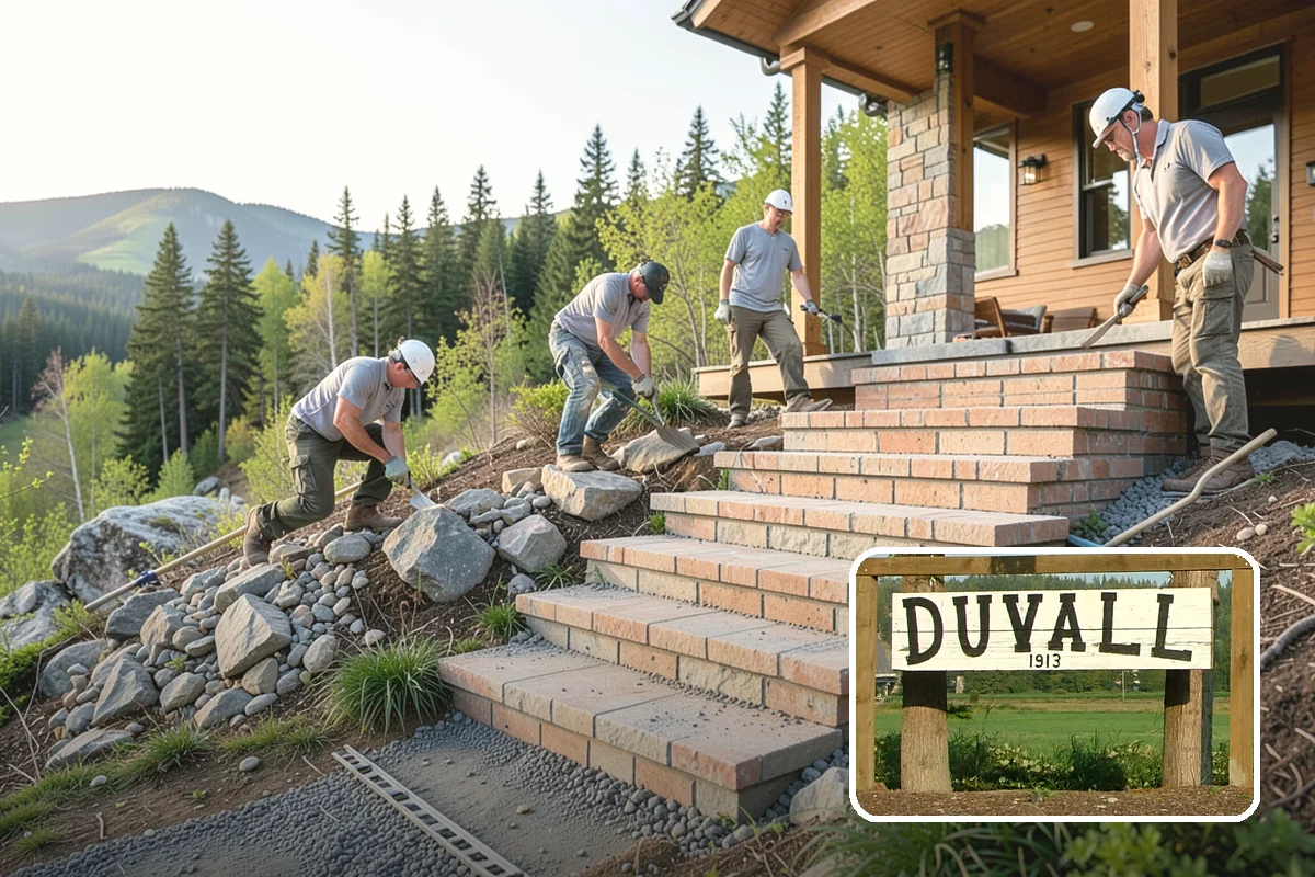 Boulder Retaining Wall in Duvall, King County, WA - Natural, rugged look that suits Northwest settings