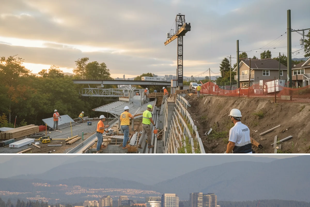 Boulder Retaining Wall in Medina, King County, WA - Summer and early fall provide the firm, dry ground that heavy boulder placement and base work require.