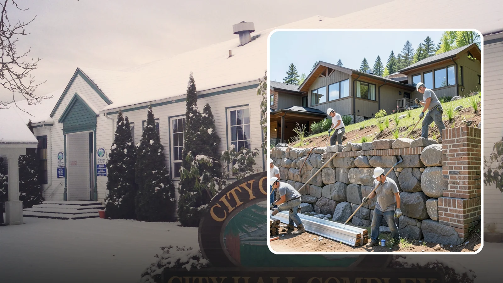 Boulder Retaining Wall in Pacific, King County, WA - Placing large natural boulders to hold back slope with a rugged, organic look suited to Northwest landscapes.