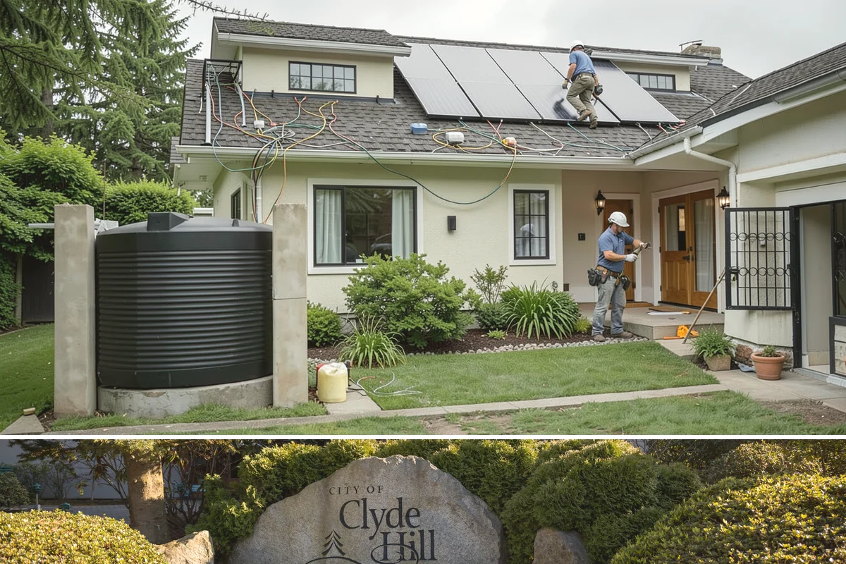 Bow Window Installation in Clyde Hill, King County, WA - We favor drier weather for bow window installs since the wall and new roof are temporarily exposed.