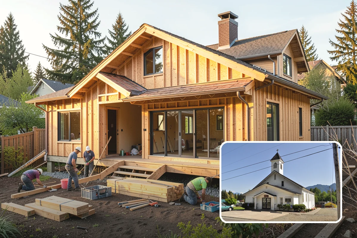 Bow Window Installation in Concrete, Skagit County, WA - Panoramic curved views and generous light