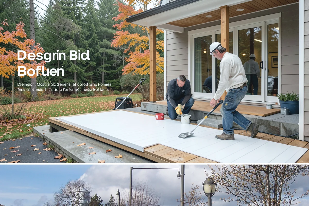 Bow Window Installation in Marysville, Snohomish County, WA - We favor drier weather for bow window installs since the wall and new roof are temporarily exposed.