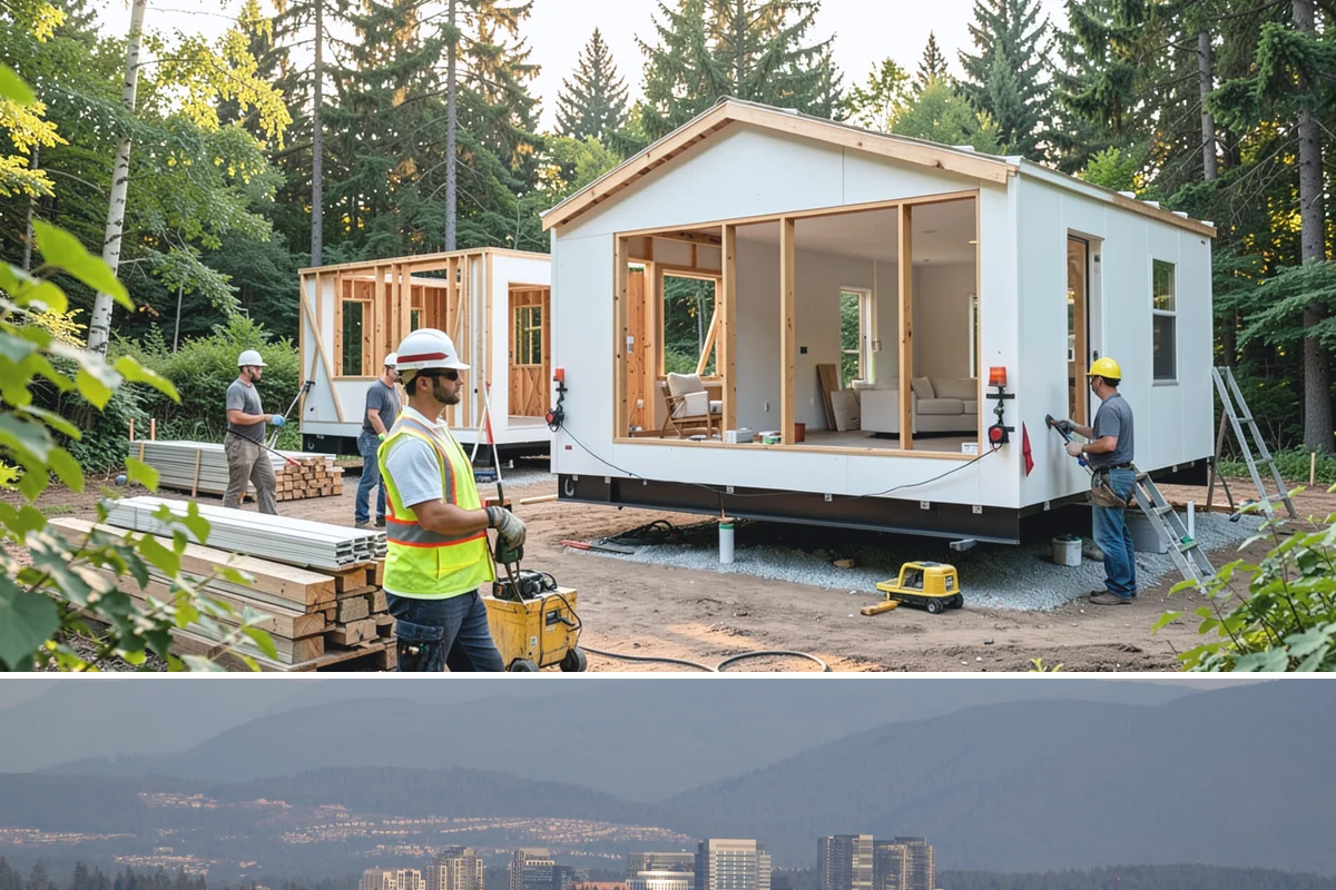 Bow Window Installation in Medina, King County, WA - We favor drier weather for bow window installs since the wall and new roof are temporarily exposed.