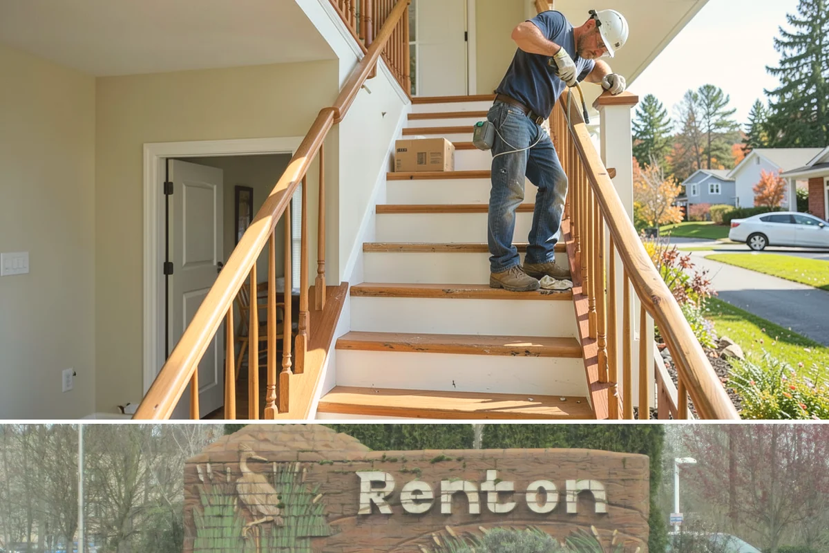 Bow Window Installation in Renton, King County, WA - We favor drier weather for bow window installs since the wall and new roof are temporarily exposed.