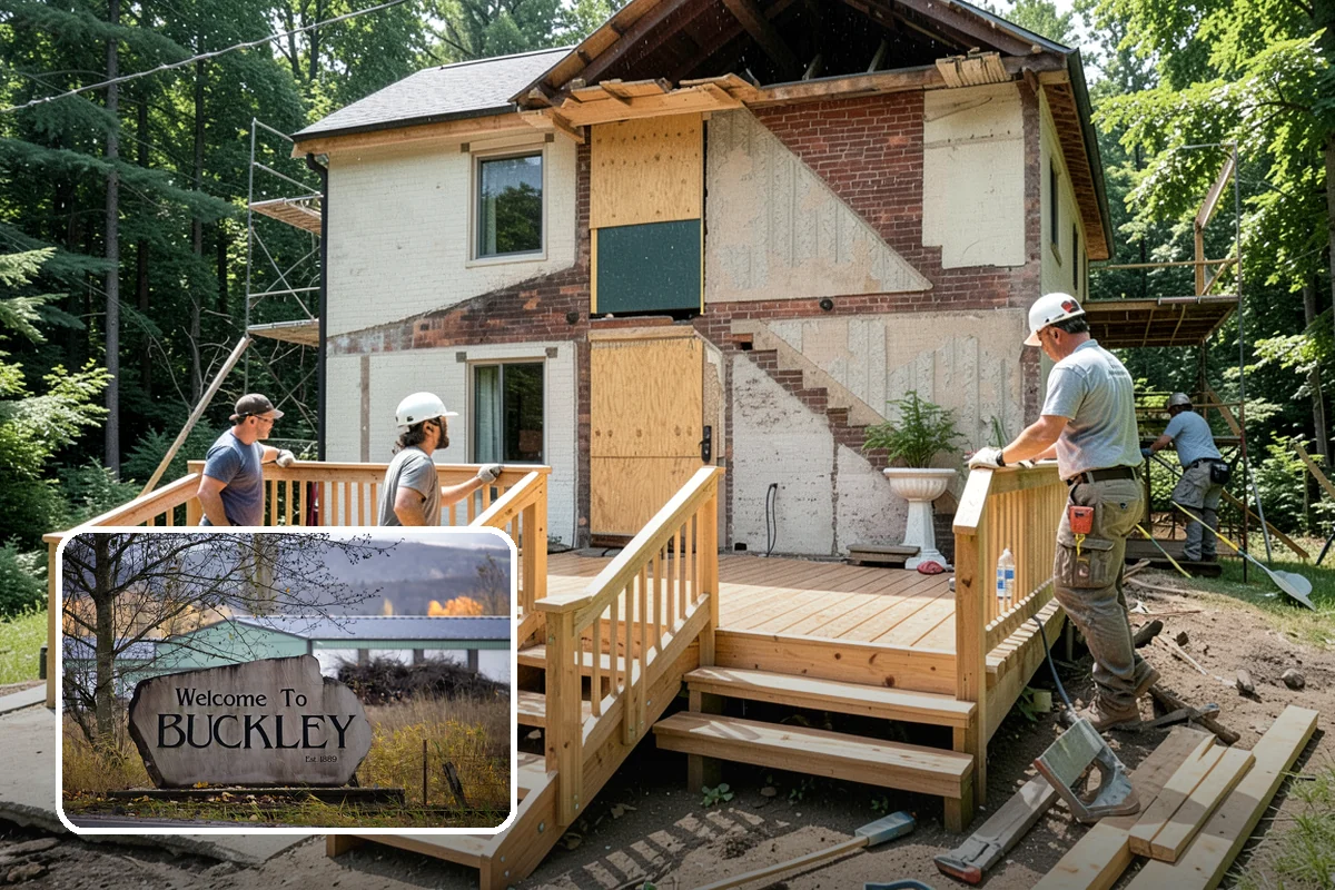 Bowing Wall Repair in Buckley, Pierce County, WA - Wall movement stopped before it threatens the structure