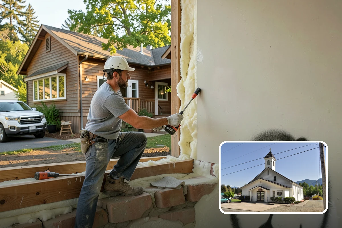 Bowing Wall Repair in Concrete, Skagit County, WA - Wall movement stopped before it threatens the structure