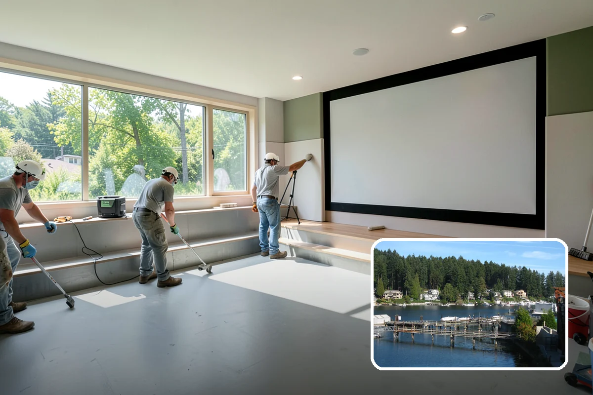 Bowing Wall Repair in Gig Harbor, Pierce County, WA - Wall movement stopped before it threatens the structure