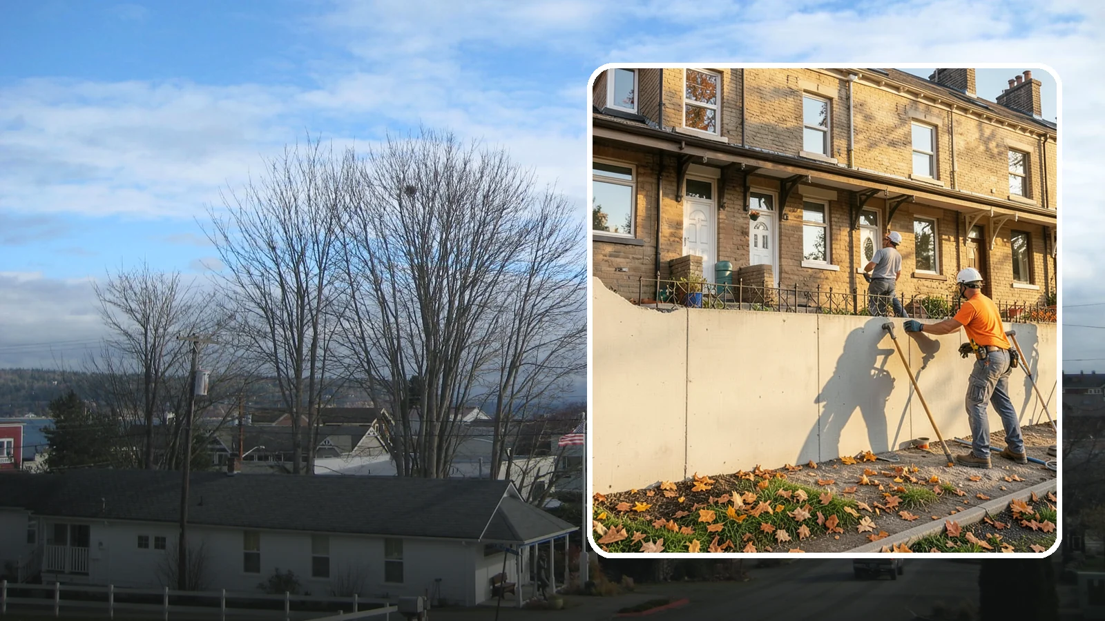 Bowing Wall Repair in Langley, Island County, WA - We straighten and stabilize bowing basement and foundation walls to stop movement and protect your home's structure.